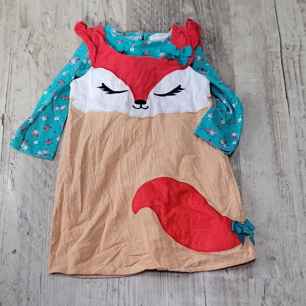 Cute Fox Dress with Floral Sleeves